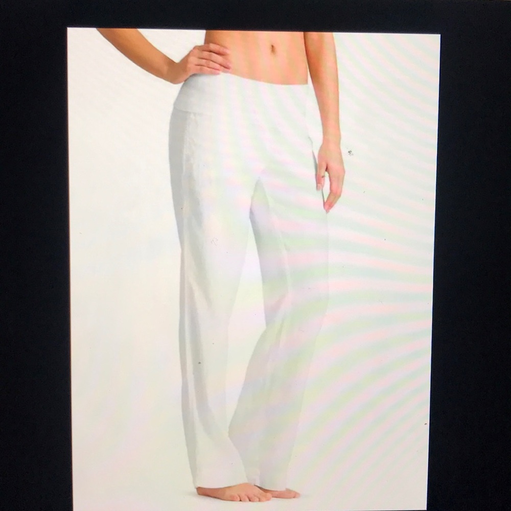 Athleta White Linen Lima Pants